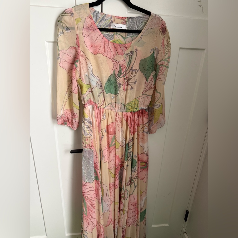 Chicwish Spring Scenery Floral Maxi Dress, size Small. Worn once, like New. - Picture 5 of 6